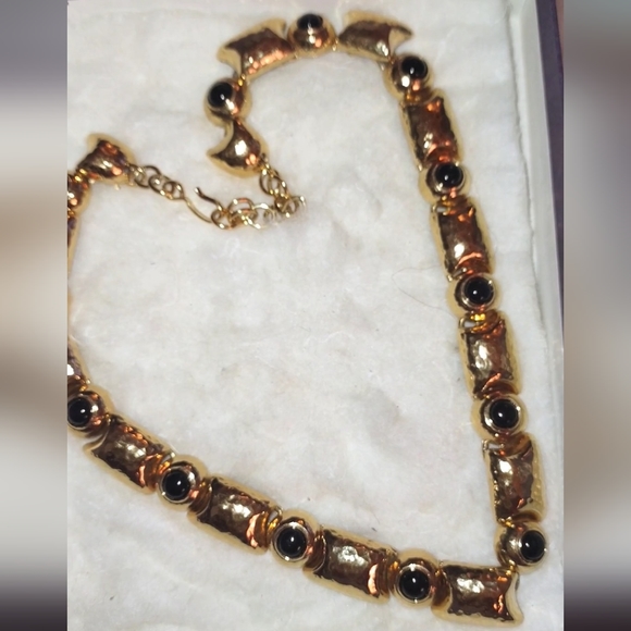 Monet Gold & Black Necklace - Picture 4 of 15